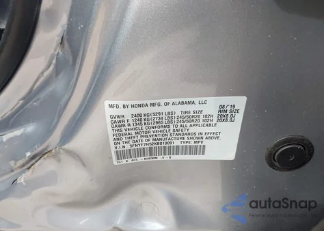 2019 Honda Passport Ex-L from USA, damaged, VIN 5FNYF7H52KB010091